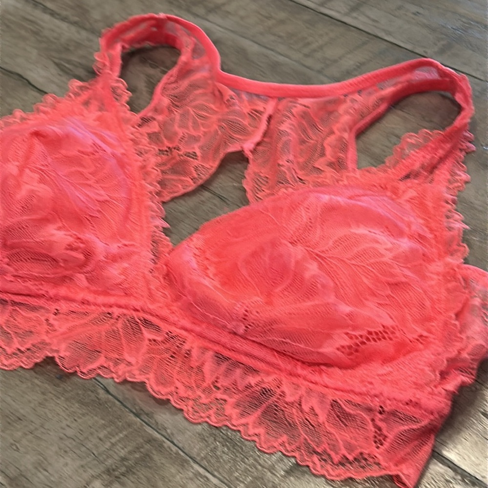Auden Wireless Racerback Bra Lace Bralette Sheer Lightly Lined Pullover Medium - Picture 3 of 11